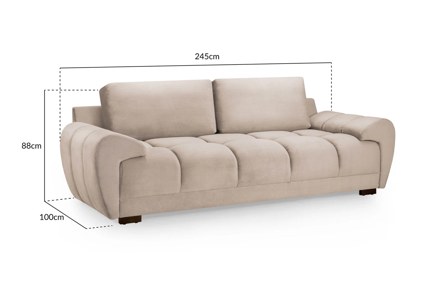 Azzuro Mocha 3 Seater Sofa