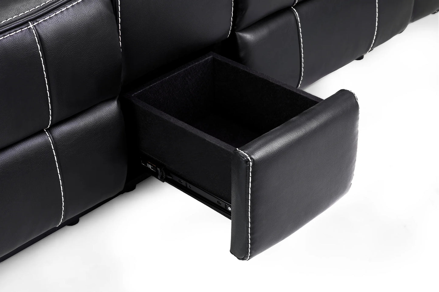 The Harold Tech Electric Reclining Sofa Set In Black Leather