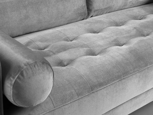 Harper Plush Grey 4 Seater Sofa