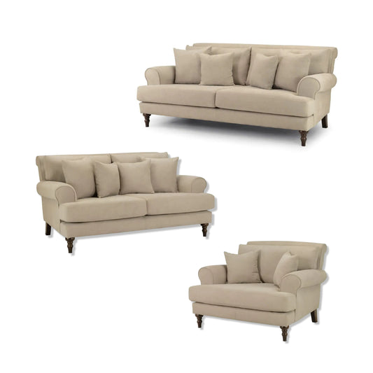 Summer Armchair, 3 Seater & 2 Seater Set Deal In Beige