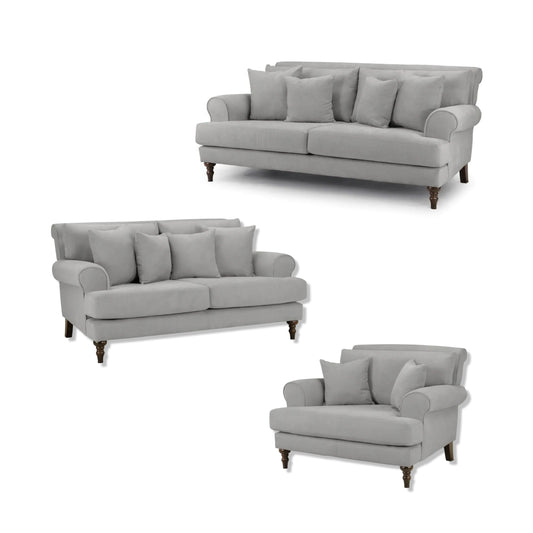 Summer Armchair, 3 Seater & 2 Seater Set Deal In Grey