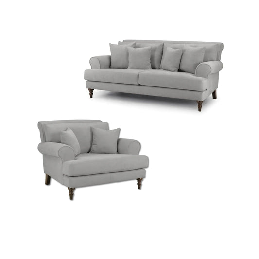 Summer Armchair & 3 Seater Set Deal In Grey
