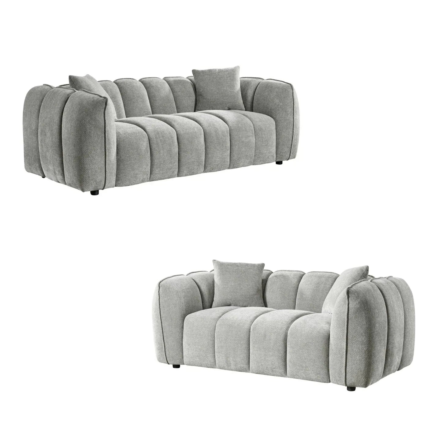 Venice 3+2 Seater Sofa Set Deal In Grey Upholstery