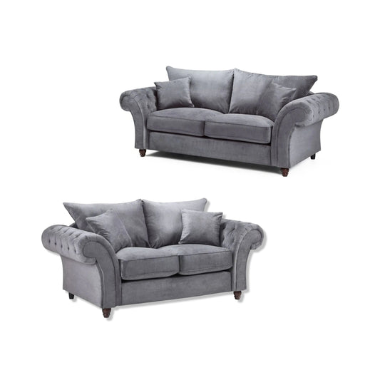 Windsor 3+2 Sofa Set In Grey